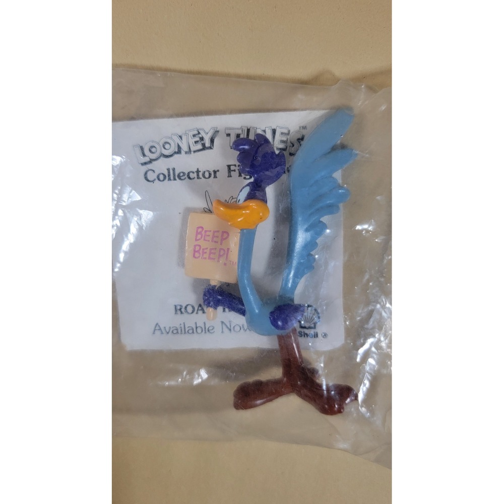 Vintage 1990 Looney Tunes Road Runner Shell Collector Figure New In Bag Applause